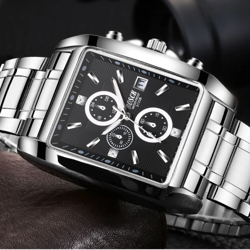 Montre Rectangulaire Homme: Symphonie Temporelle 5 Montre Rectangulaire Homme: Symphonie Temporelle – Image 5