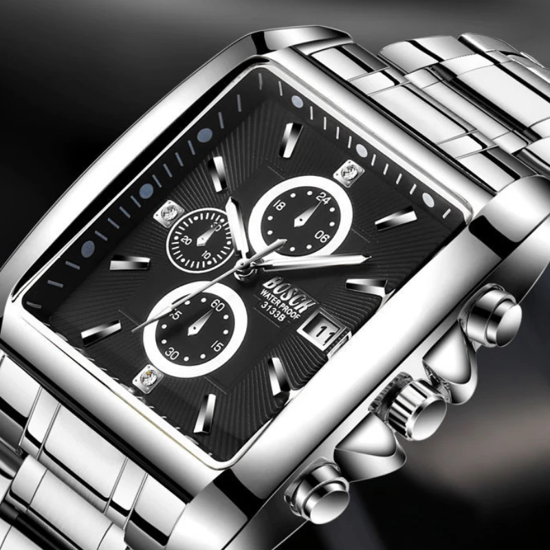 Montre Rectangulaire Homme: Symphonie Temporelle 4 Montre Rectangulaire Homme: Symphonie Temporelle – Image 4