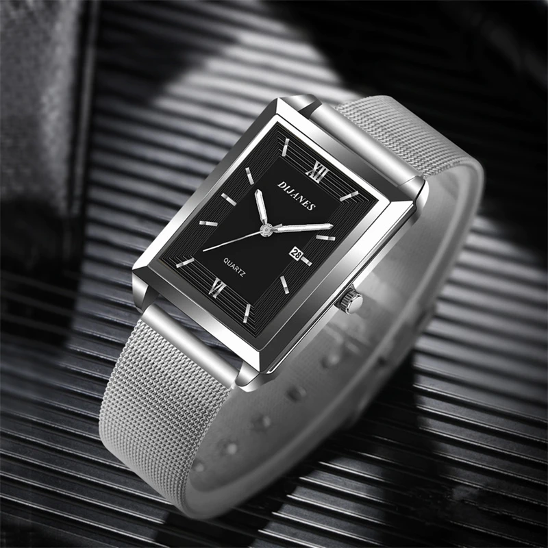 Montre Rectangulaire Homme: Tendance Géométrique 2 Montre Rectangulaire Homme: Tendance Géométrique – Image 2