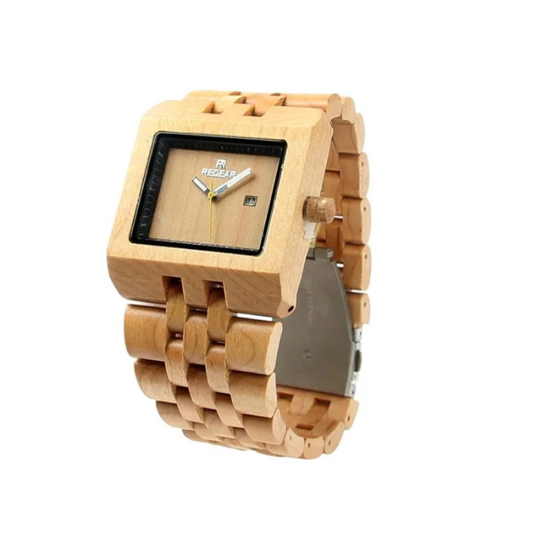 Montre Carrée En Bois Pour Hommes 2 Montre Carrée En Bois Pour Hommes – Image 2